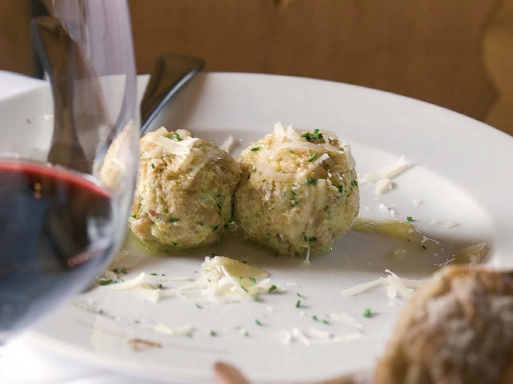 Knödel beim Menü-Abend